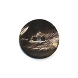 BC0072H31 Black and White Horn Smooth Round 2HL 31MM