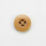 Honey Tan Rounded Center Cross Round Corozon - 20mm