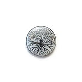 BJ0629E22 White Gun Metal Tree with Leaves and Roots Enamel Shank 22MM