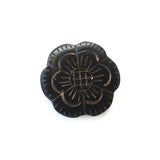 BK0649H30 Black Horn Etched Flower 30MM Shank