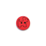 BP0780P18 Red with Black Scottie Dog Round Plastic 2HL 18MM