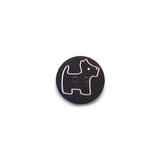 BP0784P18 Black with White Scottie Dog Round Plastic 2HL 18MM