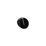 Glass Shiny Blk Oval Shank - 16mm