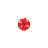 BU1603P15 Plastic Red Metallic Iridescent Flower - 15MM 2HL