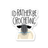 Rather Be Crocheting Sheep - Vinyl Sticker