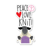 Peace Love Knit Sheep - Vinyl Sticker
