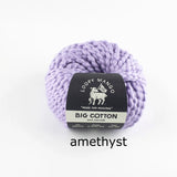 Light purple yarn ball with Loopy Mango label on a white background