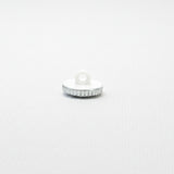 Plastic Silver Gray Tiny Circular Dots - Round Shank - 11mm